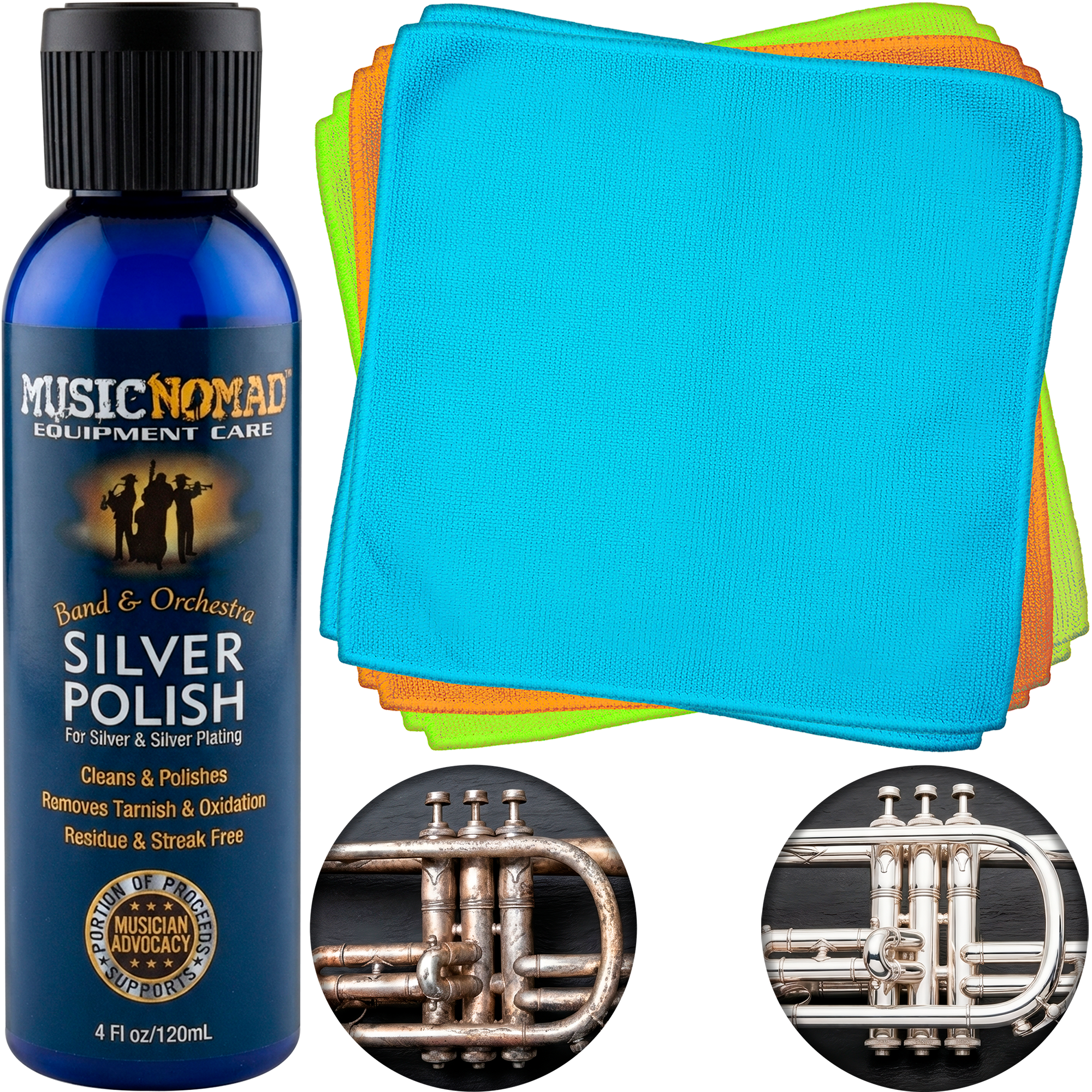 Limpiador De Alientos Plata Y Niquel Music Nomad MN701 pulidor de 120 ml para instrumentos de viento