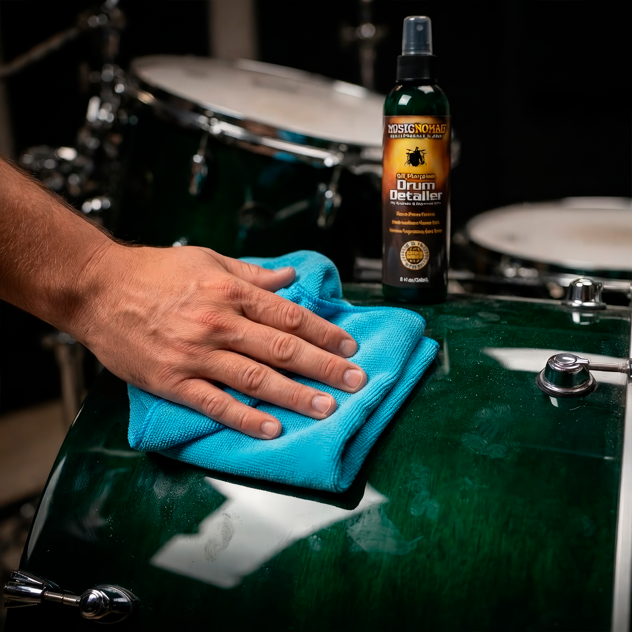 Limpiador De Batería Music Nomad Drum Detailer MN110 de 240 ml para vasos, hardware y pads electrónicos
