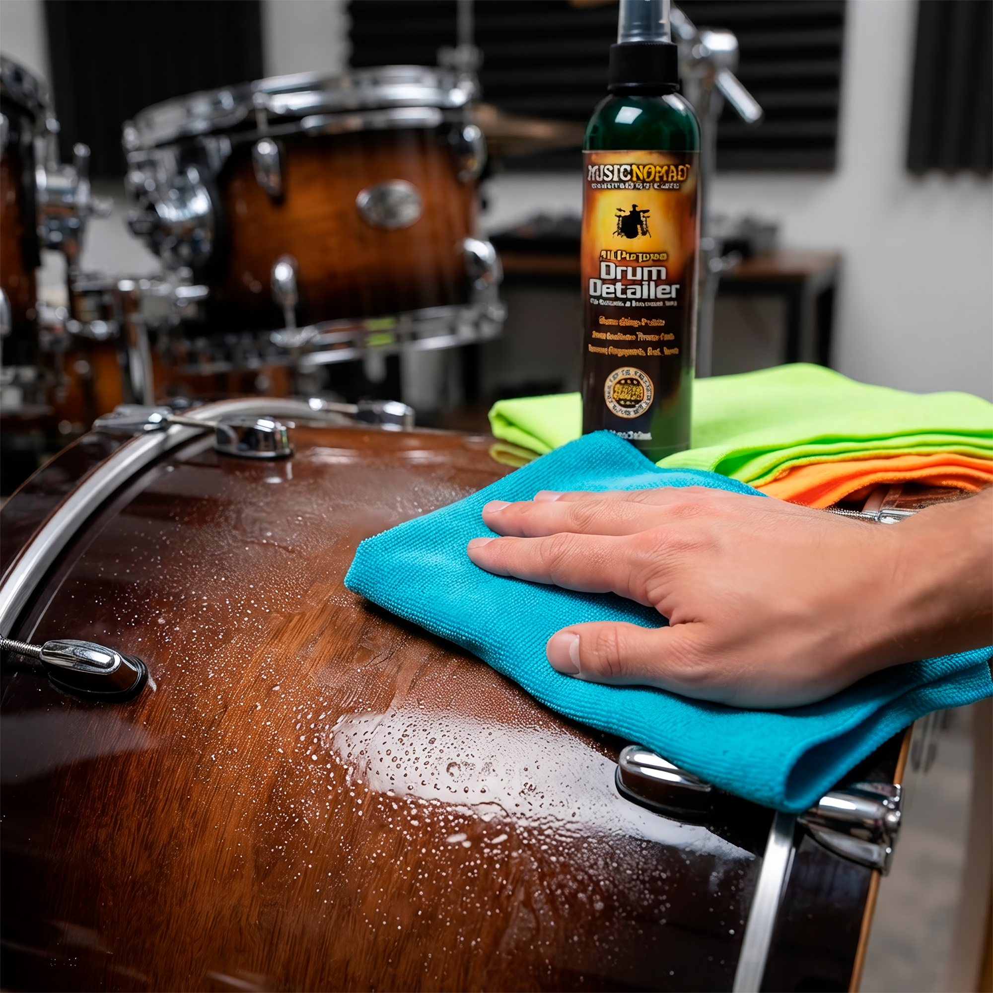 Limpiador De Batería Music Nomad Drum Detailer MN110 de 240 ml para vasos, hardware y pads electrónicos