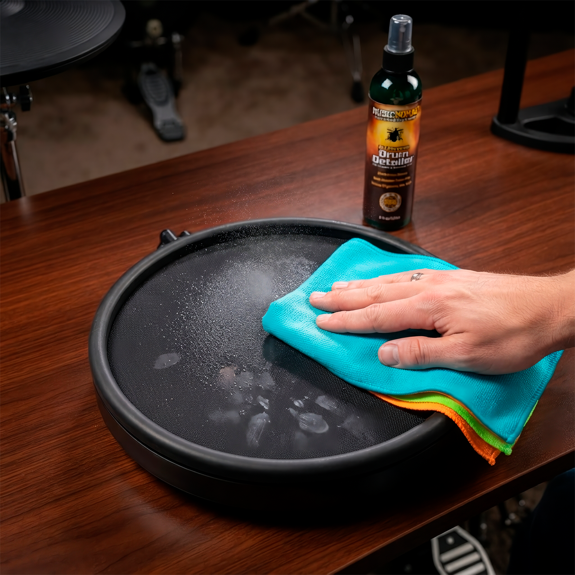 Limpiador De Batería Music Nomad Drum Detailer MN110 de 240 ml para vasos, hardware y pads electrónicos