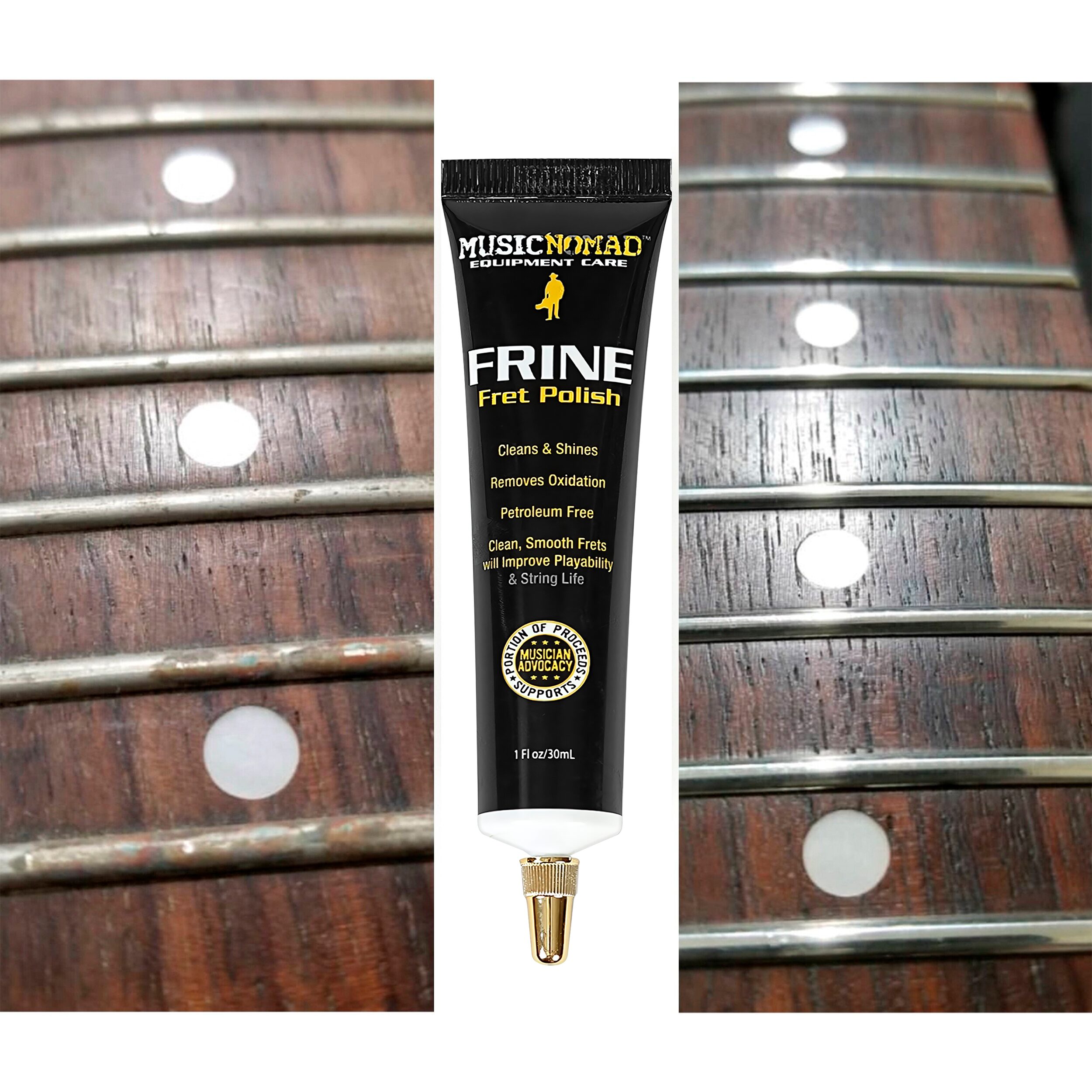 Limpiador de Trastes Guitarra MN104 Music Nomad Fret Polish de 30 ml para limpiar y abrillantar trastes