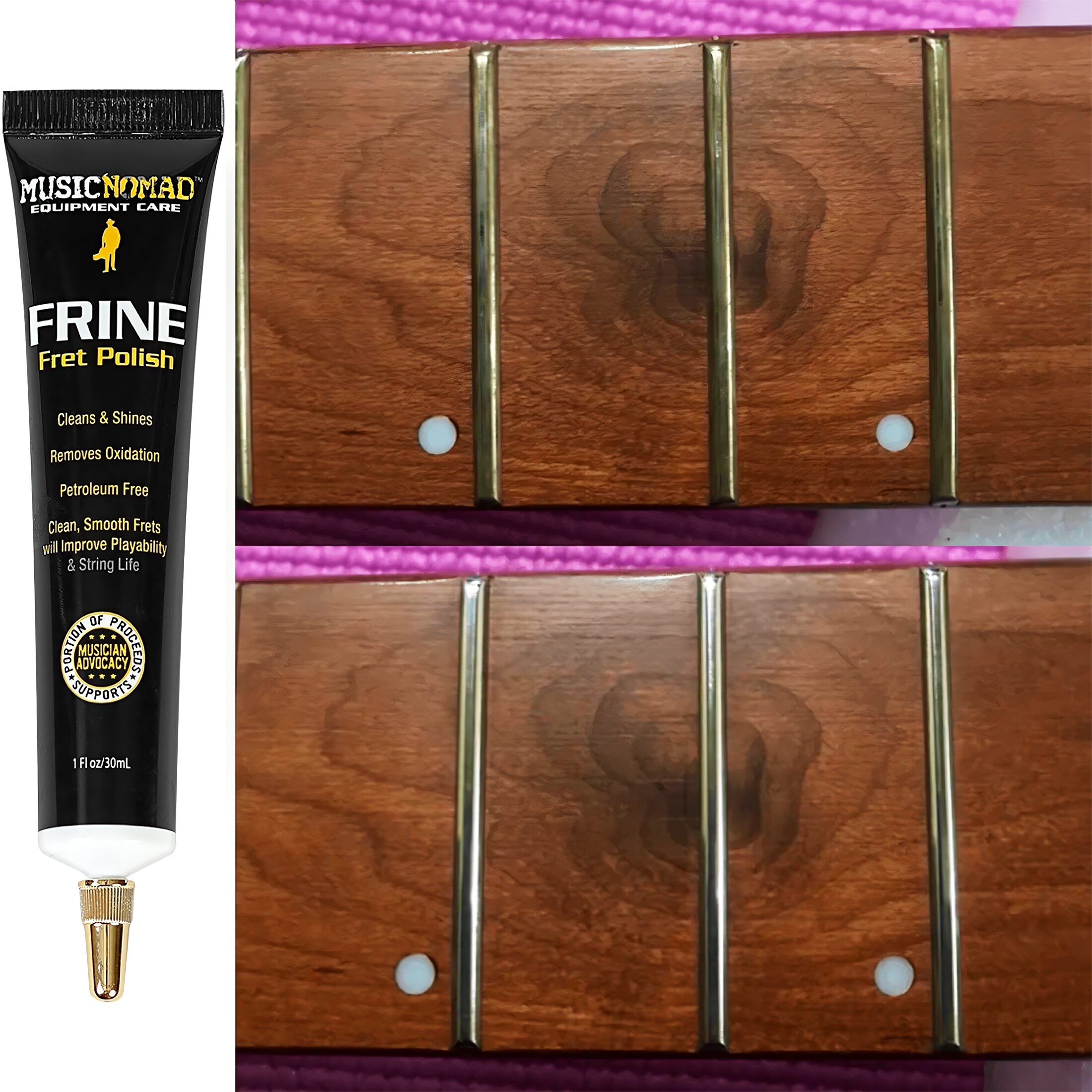 Limpiador de Trastes Guitarra MN104 Music Nomad Fret Polish de 30 ml para limpiar y abrillantar trastes