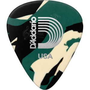 Paq. De 10 Plumillas Daddario 0.70 Mm 1CCF2-10 1CCF4-10, púas Planet Waves de celuloide con diseño camuflaje
